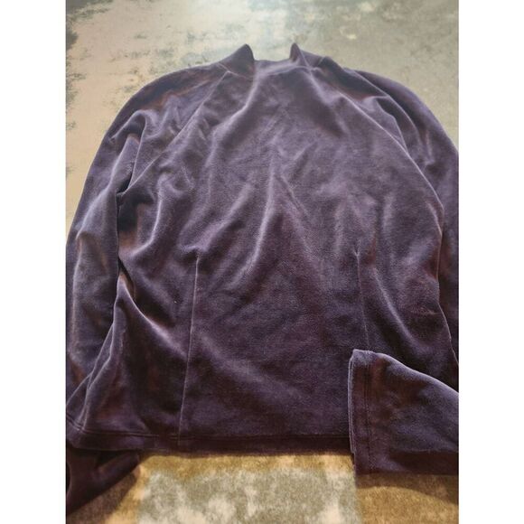 Amomento blue/grey velvet mock turtleneck top sz 2 - Picture 4 of 4